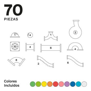JUGUETE IMANIX MULTICOLOR TOBOGÁN 70 PIEZAS MAGNÉTICAS - 6