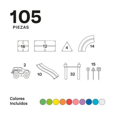 JUGUETE IMANIX ROJO PISTA DE CARRERAS 105 PIEZAS MAGNÉTICAS - 7