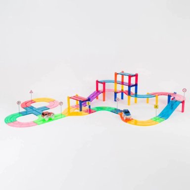 JUGUETE IMANIX MULTICOLOR PISTA DE CARRERAS 50 PIEZAS MAGNÉTICAS - 3