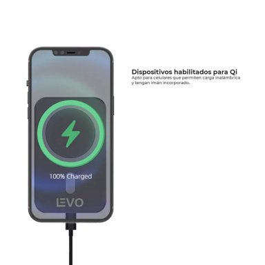 CARGADOR INALAMBRICO RAPIDO AUTO IPHONE 12/13 V+ LEVO - 4