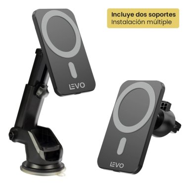 CARGADOR INALAMBRICO RAPIDO AUTO IPHONE 12/13 V+ LEVO - 5