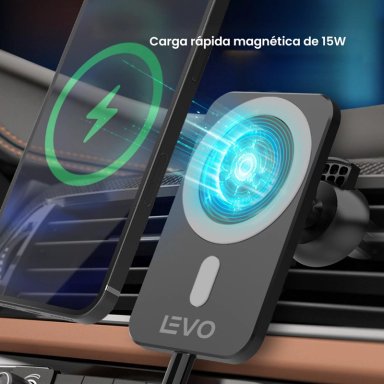 CARGADOR INALAMBRICO RAPIDO AUTO IPHONE 12/13 V+ LEVO - 7