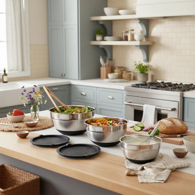 SET 3 BOWLS CON TAPA ACERO INOXIDABLE ANTIDESLIZANTE SIMPLIT - 2