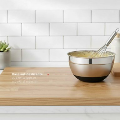 SET 3 BOWLS CON TAPA ACERO INOXIDABLE ANTIDESLIZANTE SIMPLIT - 6