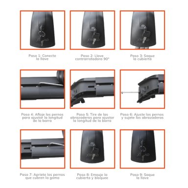 BARRAS PORTAEQUIPAJE R13 DE ALUMINIO PARA TECHO XROAD - 6