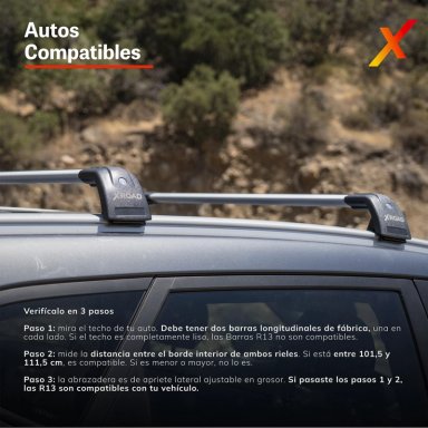 BARRAS PORTAEQUIPAJE R13 DE ALUMINIO PARA TECHO XROAD - 7
