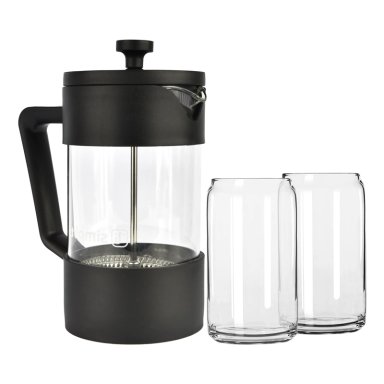 COMBO CAFETERA SIMPLIT NESPRESSO FRANCESA 600ML + SET 2 VASOS 550ML - 1