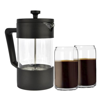 COMBO CAFETERA SIMPLIT NESPRESSO FRANCESA 600ML + SET 2 VASOS 550ML - 2