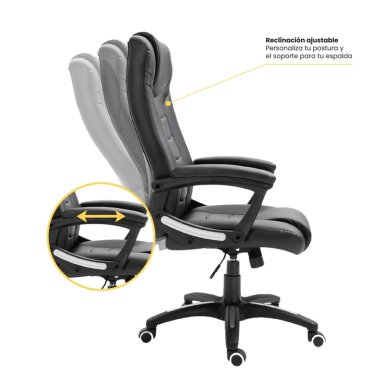 SILLA ESCRITORIO OFICINA EJECUTIVA RECLINABLE COMFORT LEVO - 4