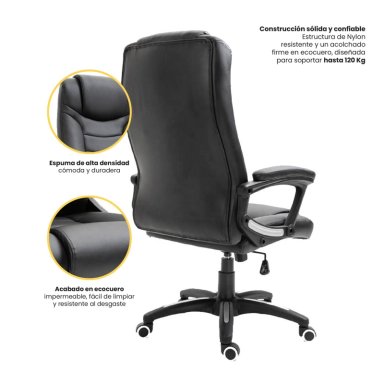 SILLA ESCRITORIO OFICINA EJECUTIVA RECLINABLE COMFORT LEVO - 5