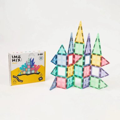 JUEGO DE CONSTRUCCIÓN IMANIX MULTICOLOR PASTEL 36 PIEZAS - 1
