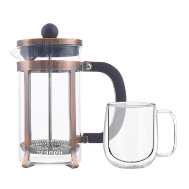 PACK CAFETERA FRANCESA 600 ML + TAZA MUG 300 ML SIMPLIT - 1