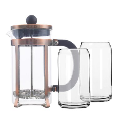 PACK CAFETERA FRANCESA 600 ML + SET 2 VASOS 550 ML SIMPLIT - 1