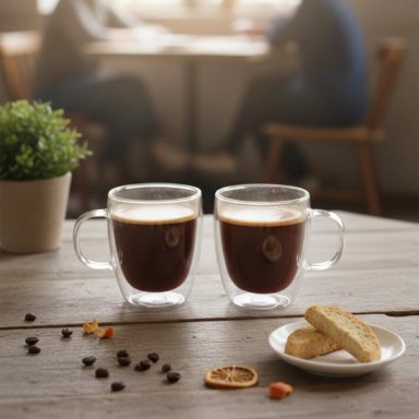 SET 4 TAZAS DE VIDRIO DOBLE PARED 350 ML SIMPLIT - 3