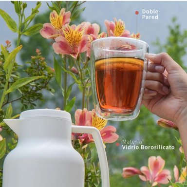 SET 4 TAZAS DE VIDRIO DOBLE PARED 350 ML SIMPLIT - 8