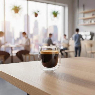 SET 4 TAZAS VIDRIO DOBLE PARED ESPRESSO 80 ML SIMPLIT - 5