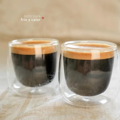 SET 4 TAZAS VIDRIO DOBLE PARED ESPRESSO 80 ML SIMPLIT - 6