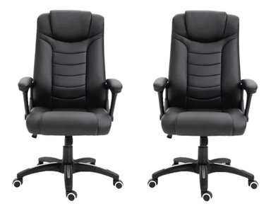 2 SILLAS ESCRITORIO OFICINA EJECUTIVA COMFORT NEGRO LEVO - 1