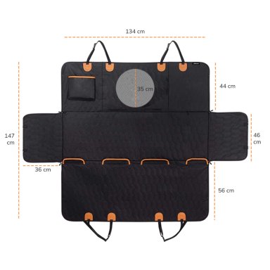FUNDA CUBRE ASIENTO DE AUTO IMPERMEABLE MASCOTAS NEGRA XROAD - 2
