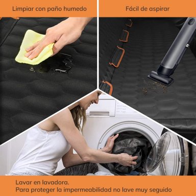 FUNDA CUBRE ASIENTO DE AUTO IMPERMEABLE MASCOTAS NEGRA XROAD - 6