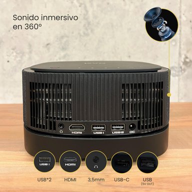 PROYECTOR PORTATIL INALAMBRICO SMART LUMIX 9000LM BT LEVO - 5