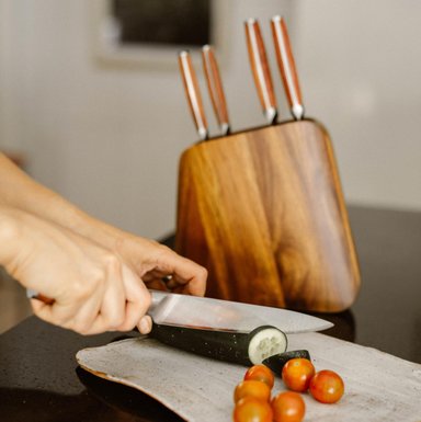 SET CUCHILLOS HOLZ 5 PCS ACERO INOXIDABLE + TACO SIMPLIT - 2