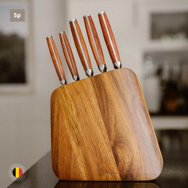SET CUCHILLOS HOLZ 5 PCS ACERO INOXIDABLE + TACO SIMPLIT - 4
