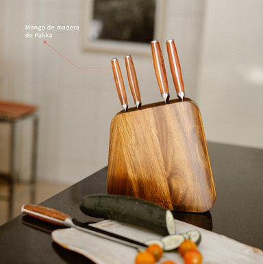 SET CUCHILLOS HOLZ 5 PCS ACERO INOXIDABLE + TACO SIMPLIT - 6