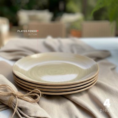 SET 4 PLATOS FONDO CERAMICA 26,7CM SIENA SIMPLIT - 3