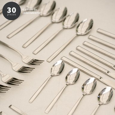 SET DE CUCHILLERIA 30 PCS CUBIERTOS ACERO INOXIDABLE SICILIA - 6