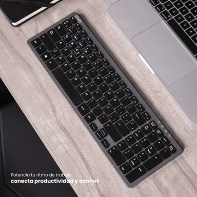 TECLADO INALAMBRICO CYGNA SLIM GRAFITO LEVO - 2