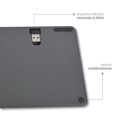TECLADO INALAMBRICO CYGNA SLIM GRAFITO LEVO - 6