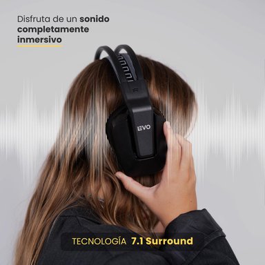 AUDIFONO GAMER INALAMBRICO ZENIT ELITE BLUETOOTH RGB LEVO - 2