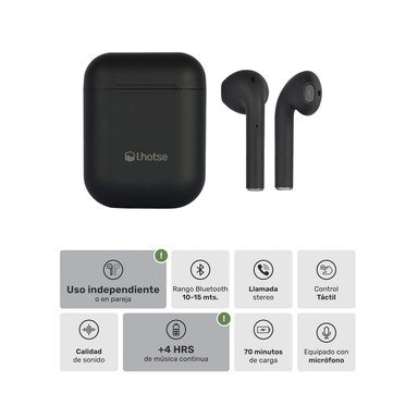 AUDÍFONOS LHOTSE BLUETOOTH INALÁMBRICO RM12 NEGRO - 3