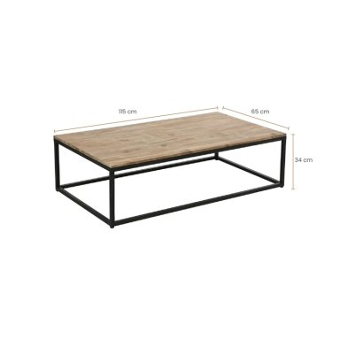 MESA DE CENTRO EDENA DISEÑO INDUSTRIAL MADERA Y METAL ATMOSPHERA - 5