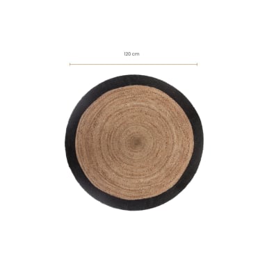 ALFOMBRA DE YUTE REDONDA CON BORDE NEGRO 120 CM ATMOSPHERA - 4