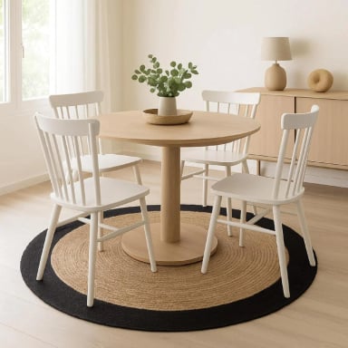 ALFOMBRA DE YUTE REDONDA CON BORDE NEGRO 120 CM ATMOSPHERA - 5