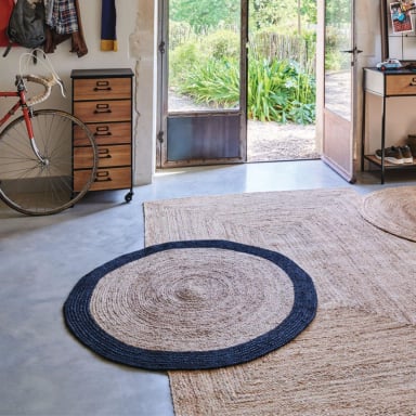ALFOMBRA DE YUTE REDONDA CON BORDE NEGRO 120 CM ATMOSPHERA - 8