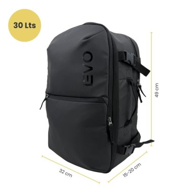 MOCHILA VIAJE IMPERMEABLE NOTEBOOK 30L AEROSUITE NEGRO LEVO - 8
