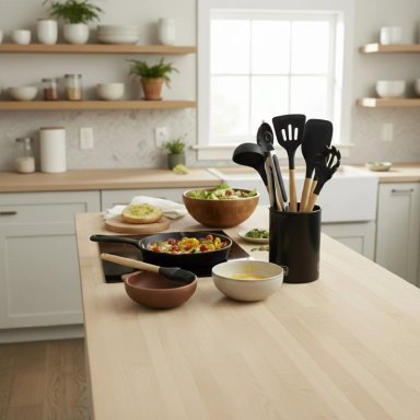 BATERÍA DE COCINA OXFORD + SET 12 UTENSILIOS NEGRO SIMPLIT - 6