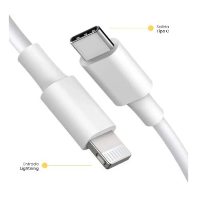 CABLE DE CARGA USB-C A LIGHTNING 1 MT BLANCO LEVO - 2