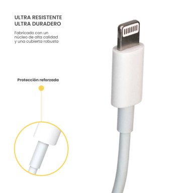 CABLE DE CARGA USB-C A LIGHTNING 1 MT BLANCO LEVO - 4
