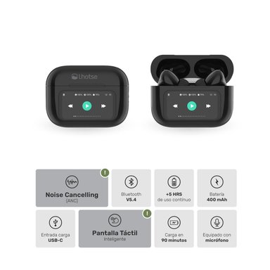 AUDIFONOS BLUETOOTH TWS PANTALLA TOUCH ANC RMPLUS+ LHOTSE - 4