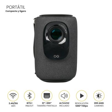 PROYECTOR PORTATIL NOVA 9000LM + TELON ELEVACION 100' LEVO - 2
