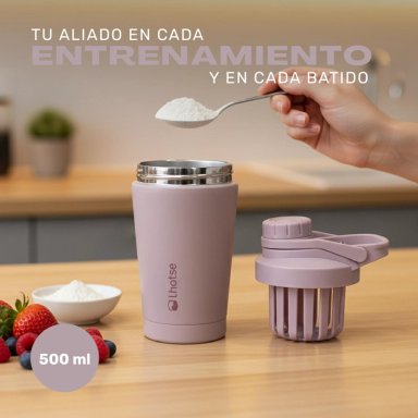 SHAKER VASO PROTEINA ACERO INOXIDABLE NUTRICORE 500ML LHOTSE - 5