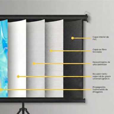 TELON PROYECTOR 100 PULGADAS 200 X 150 CM NEGRO LEVO - 6