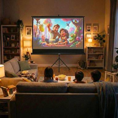 PROYECTOR PORTATIL HEXA 8000LM + TELON 80' NEGRO LEVO - 6