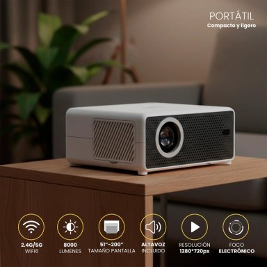 PROYECTOR PORTATIL HEXA 8000LM + TELON 60' LEVO - 3