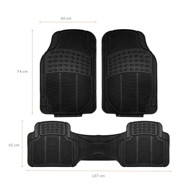 ALFOMBRA PISO DE GOMA PARA AUTO UNIVERSAL 3 PIEZAS XROAD - 6