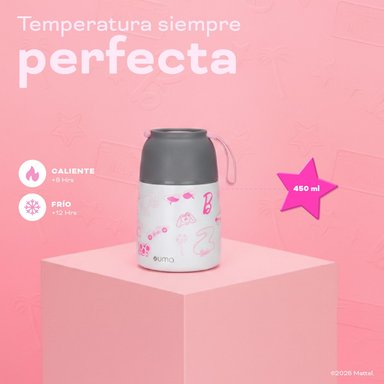 TERMO COMIDA BARBIE FUN + CUCHARA 450ML ACERO INOX UMA - 4
